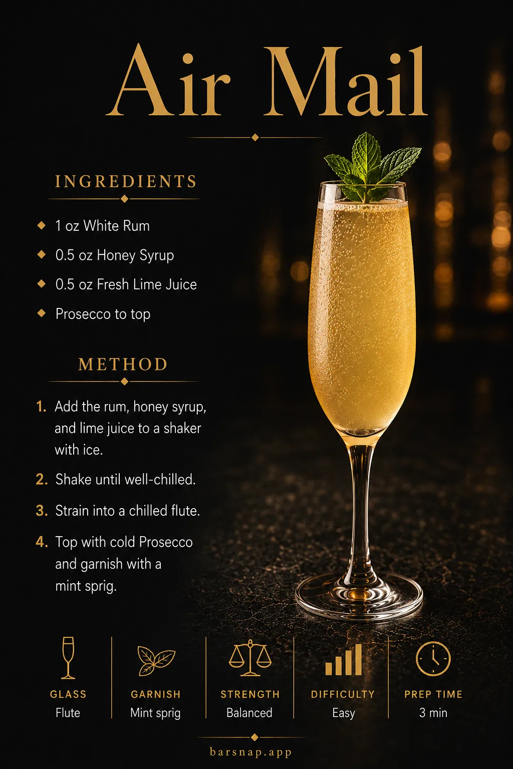 Air Mail recipe infographic