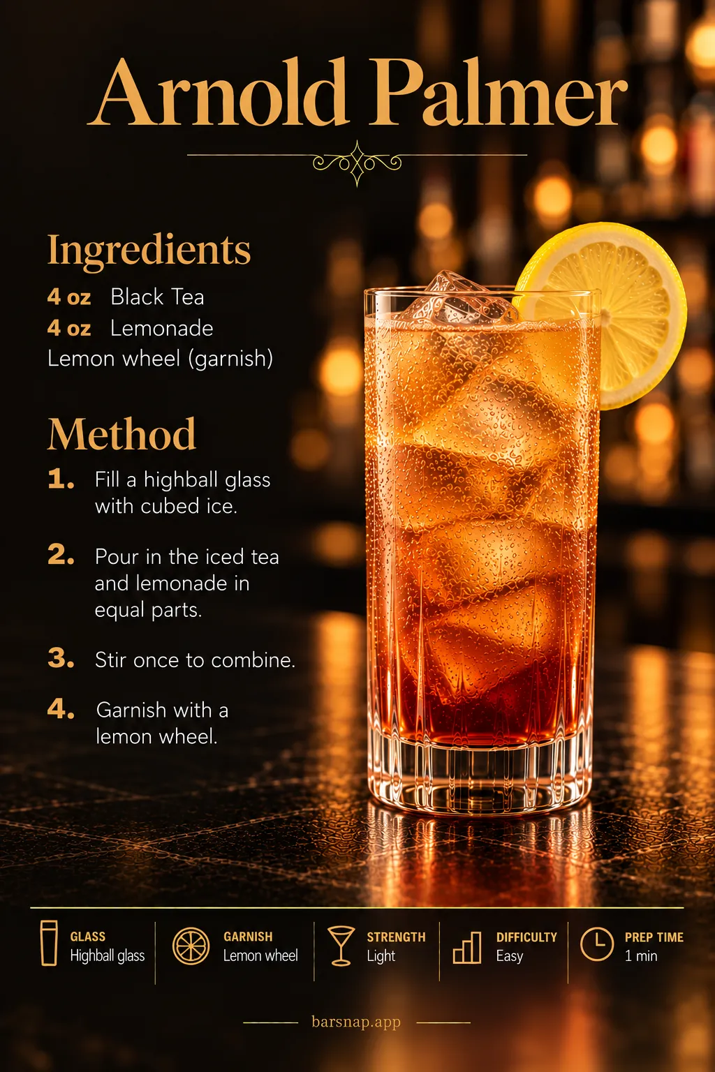 Arnold Palmer recipe infographic