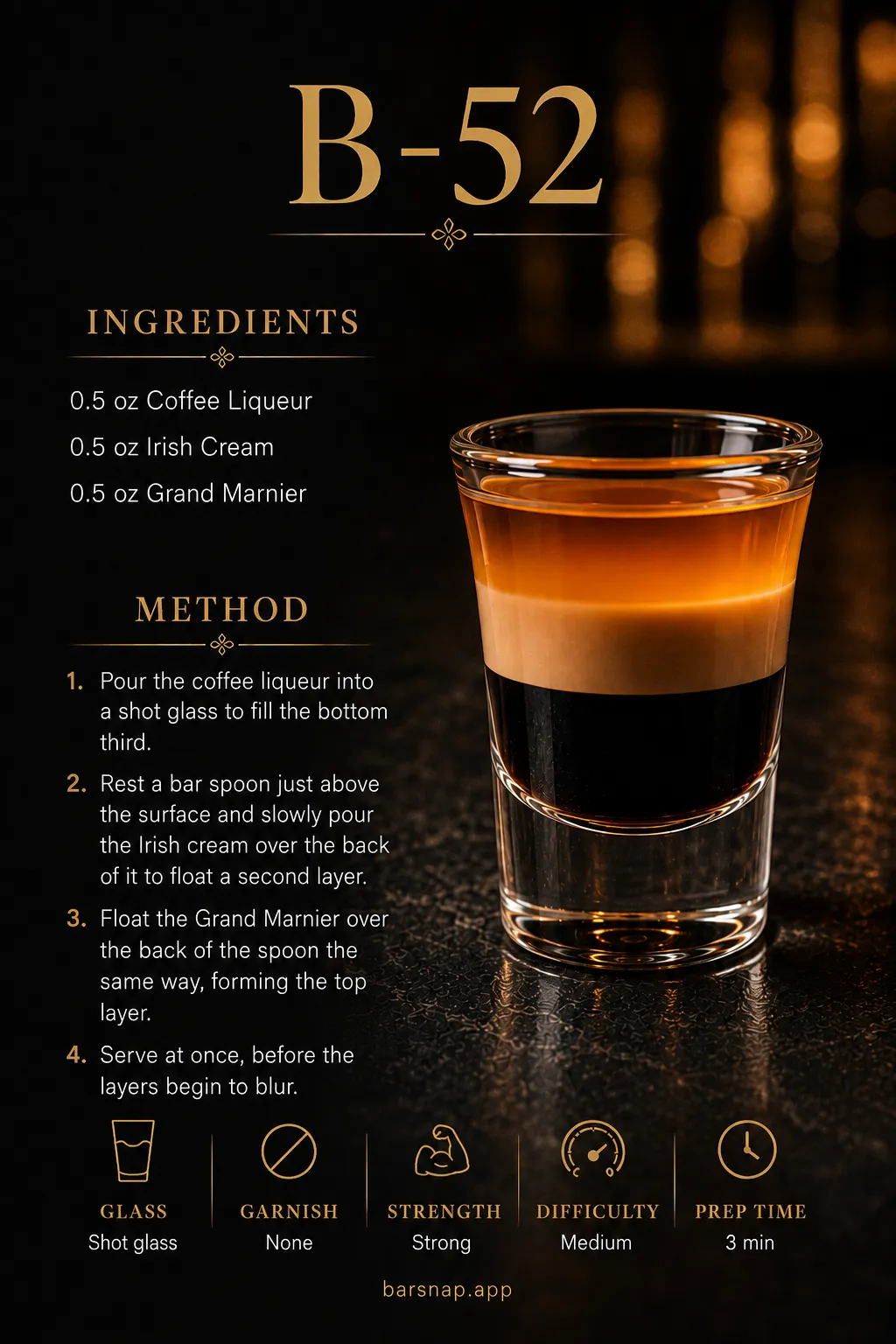 B-52 recipe infographic
