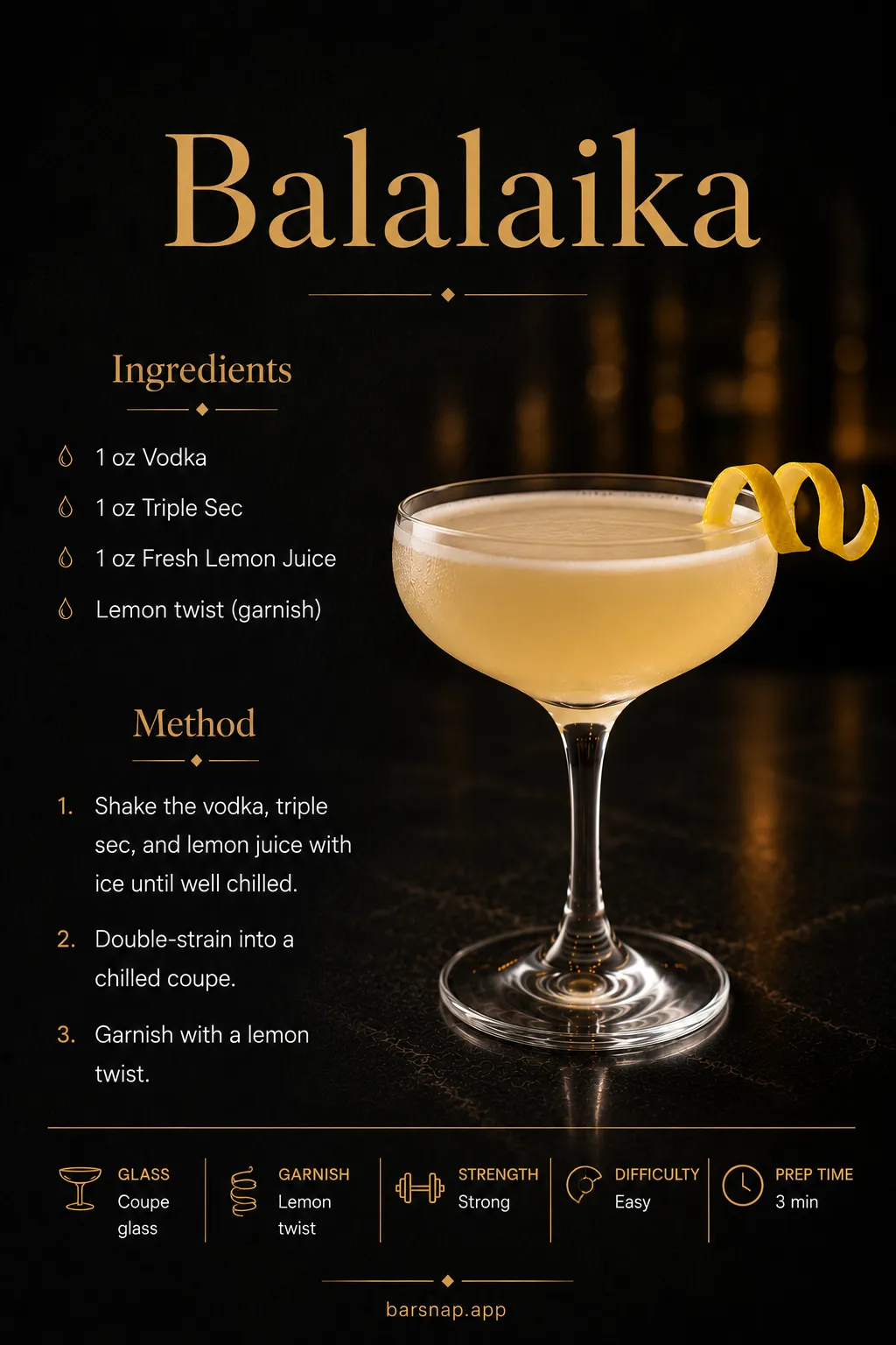 Balalaika recipe infographic