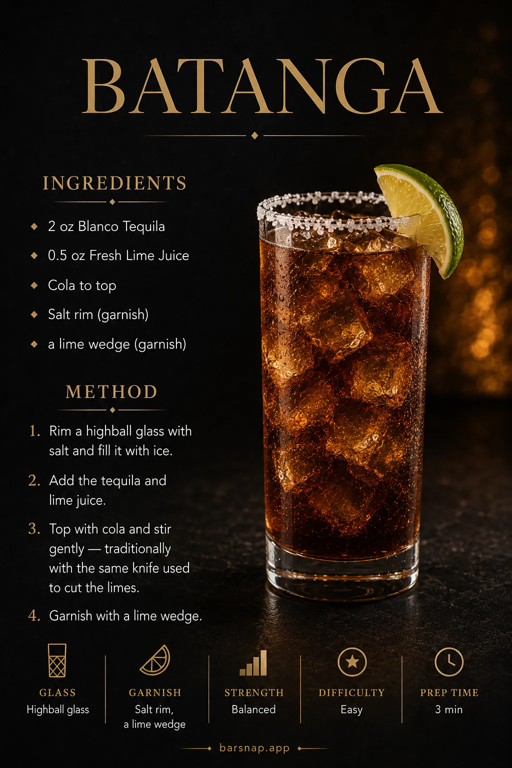 Batanga recipe infographic