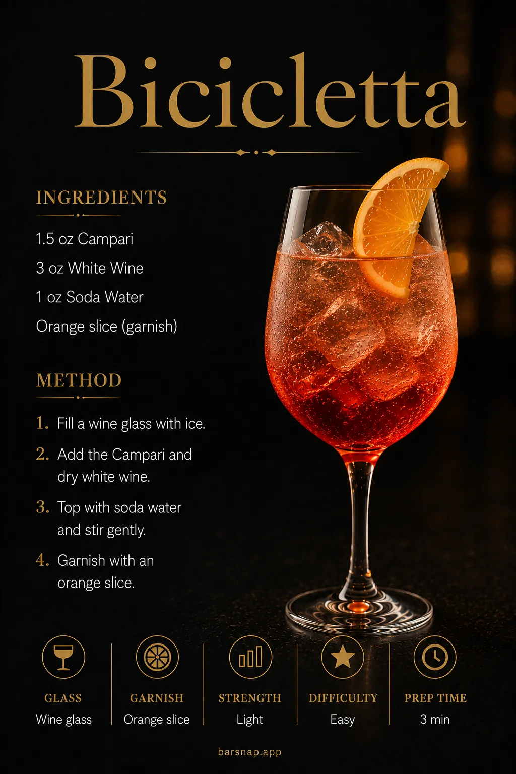 Bicicletta recipe infographic