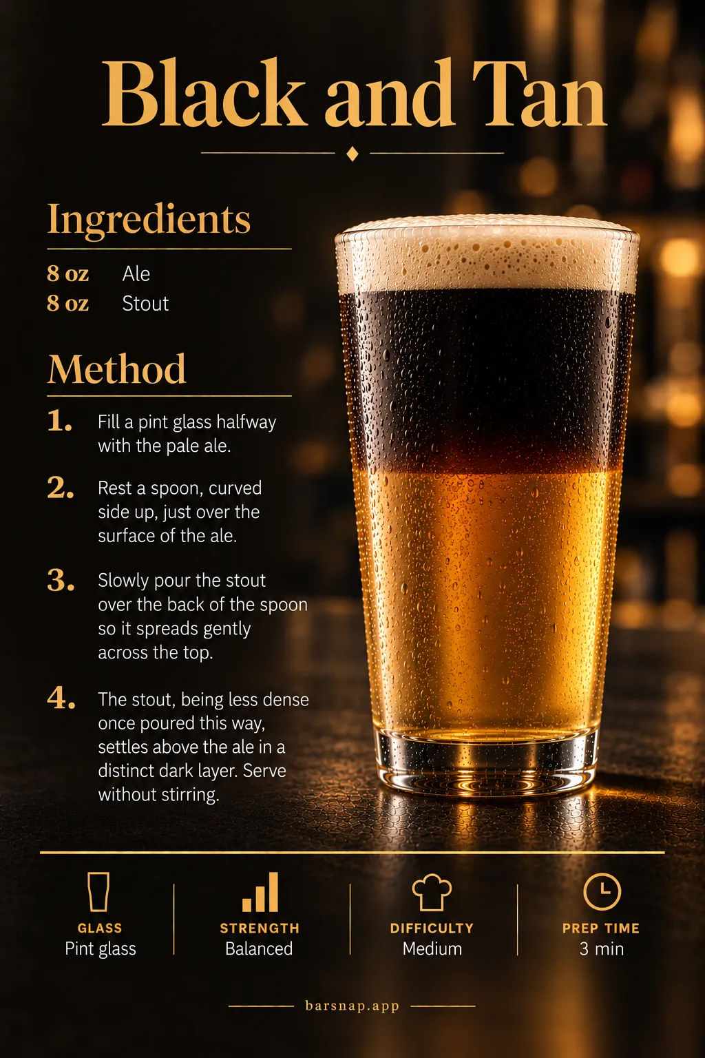 Black and Tan recipe infographic