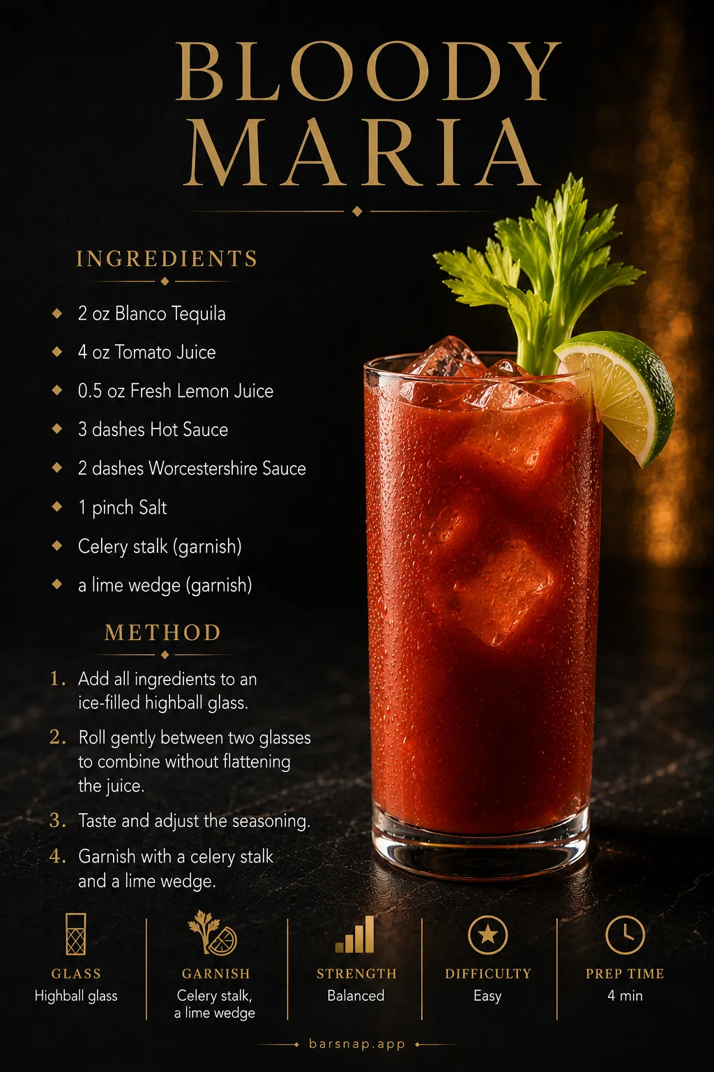 Bloody Maria recipe infographic