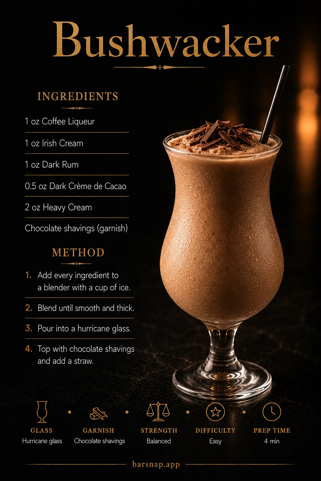 Bushwacker recipe infographic
