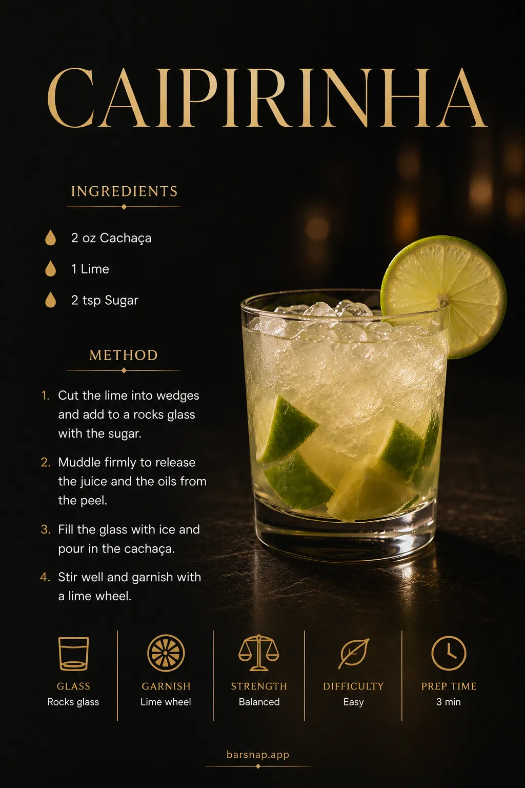 Caipirinha recipe infographic