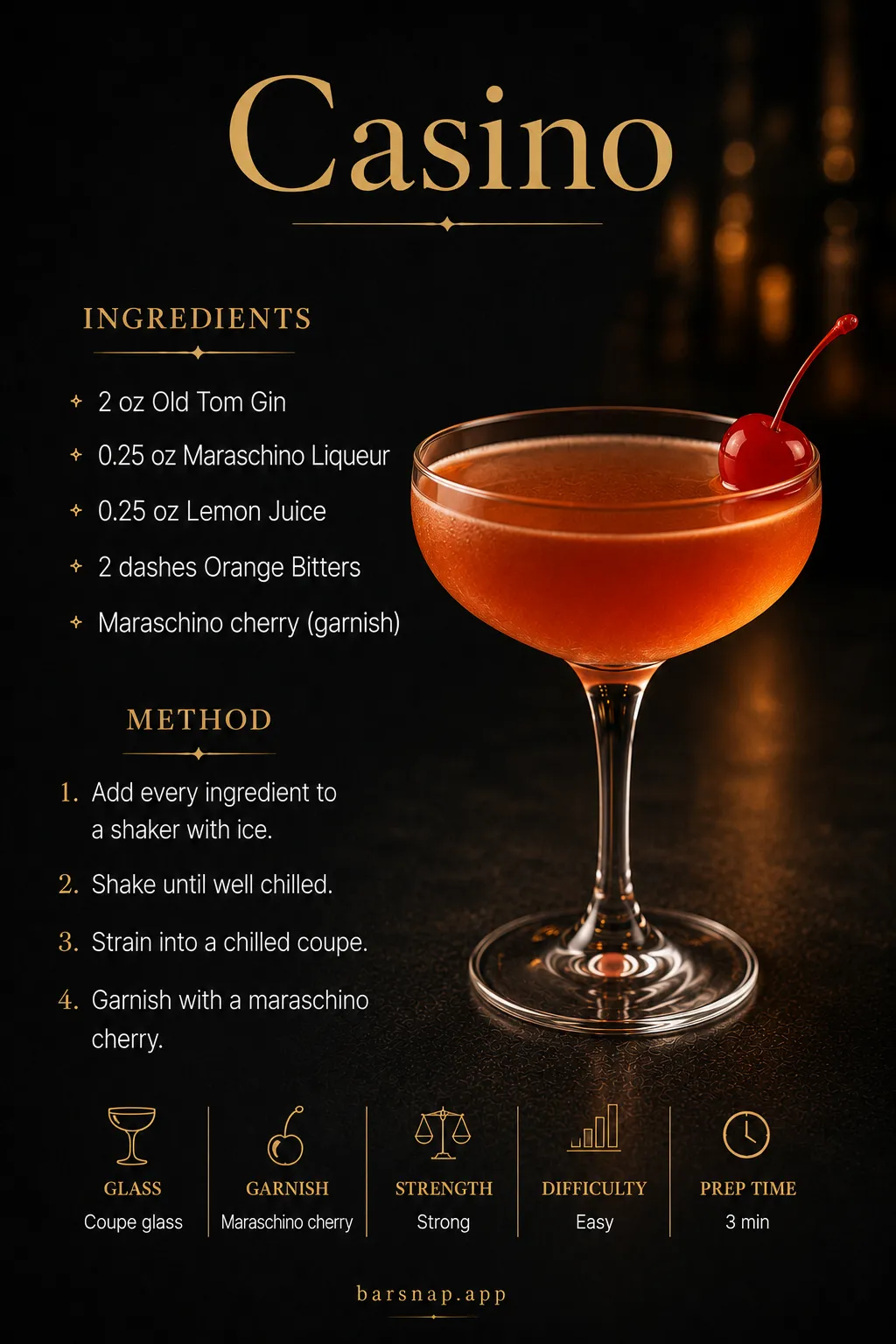 Casino recipe infographic