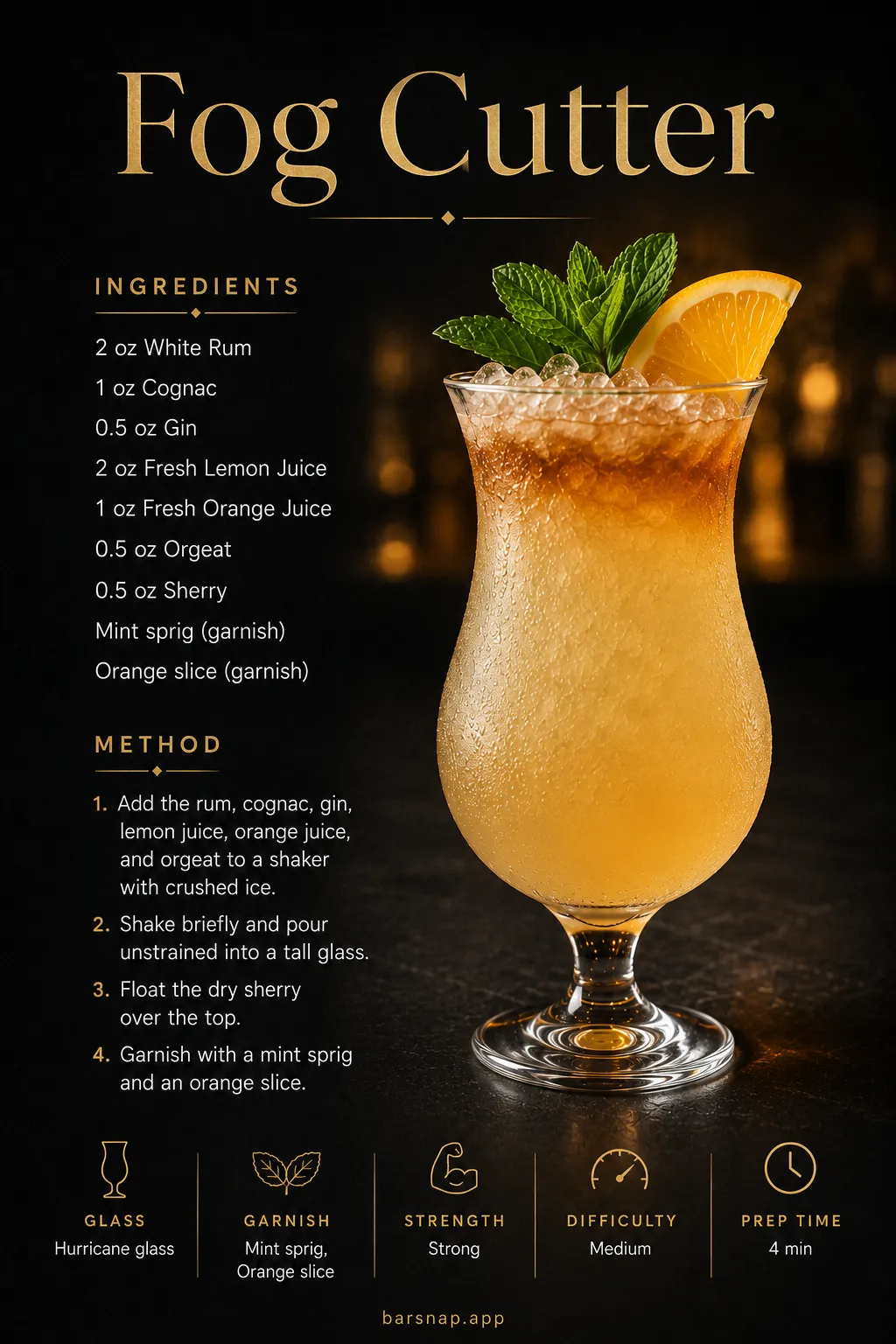 Fog Cutter recipe infographic