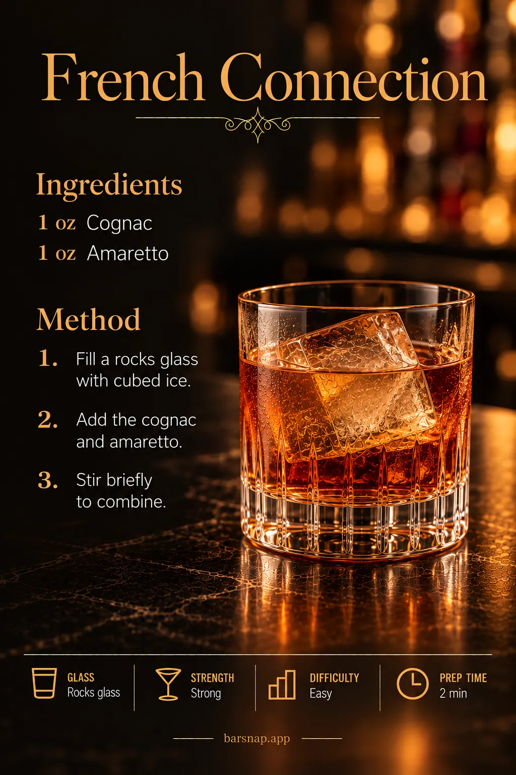 French Connection recipe infographic