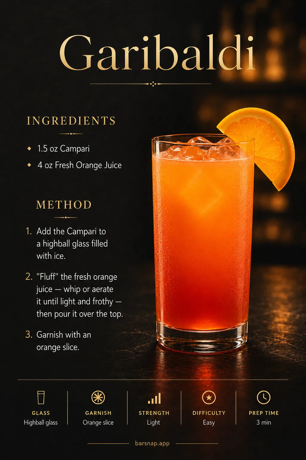 Garibaldi recipe infographic