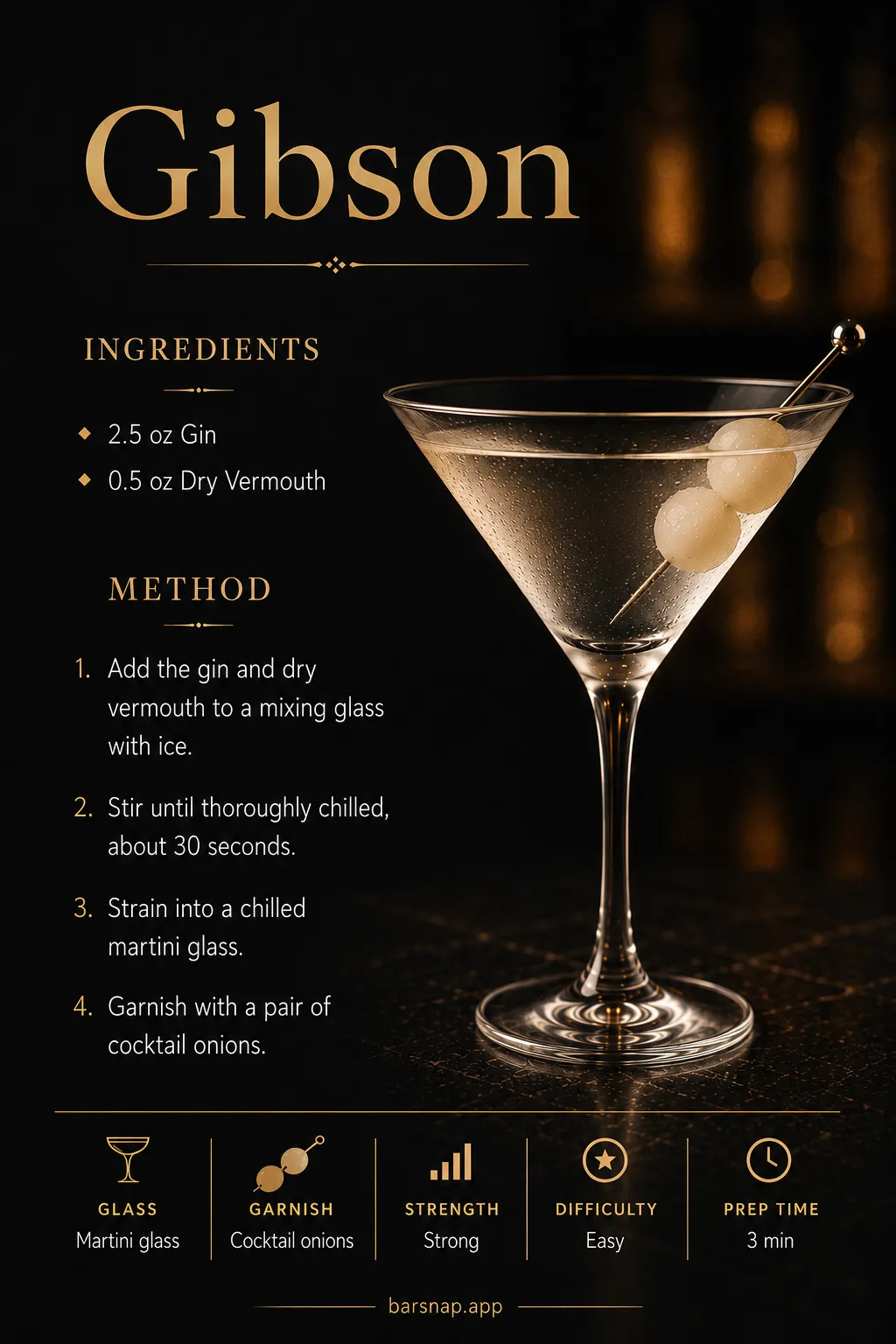 Gibson recipe infographic
