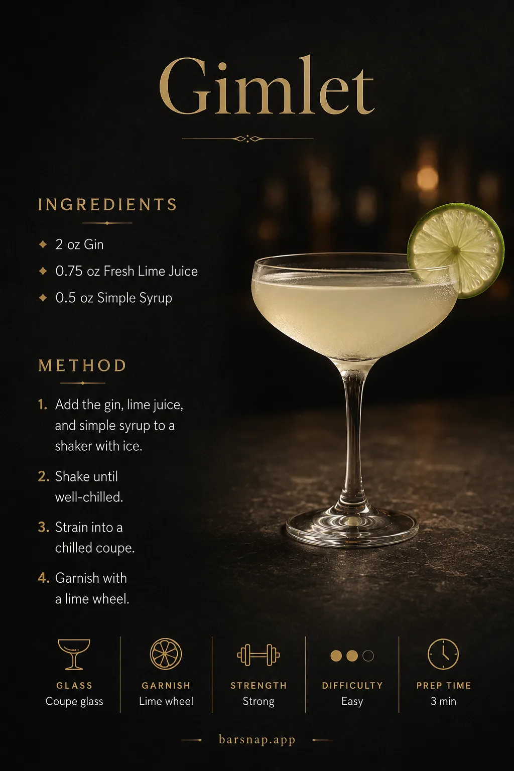 Gimlet recipe infographic