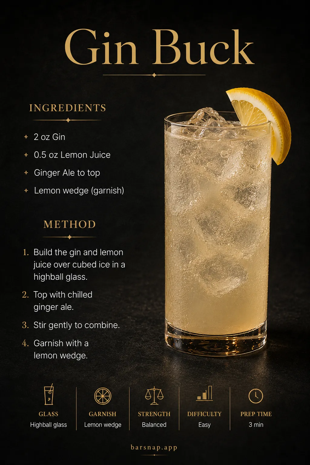 Gin Buck recipe infographic