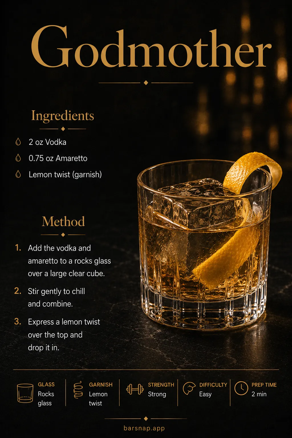 Godmother recipe infographic