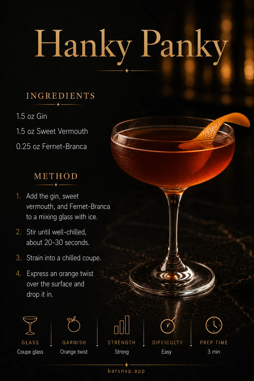 Hanky Panky recipe infographic