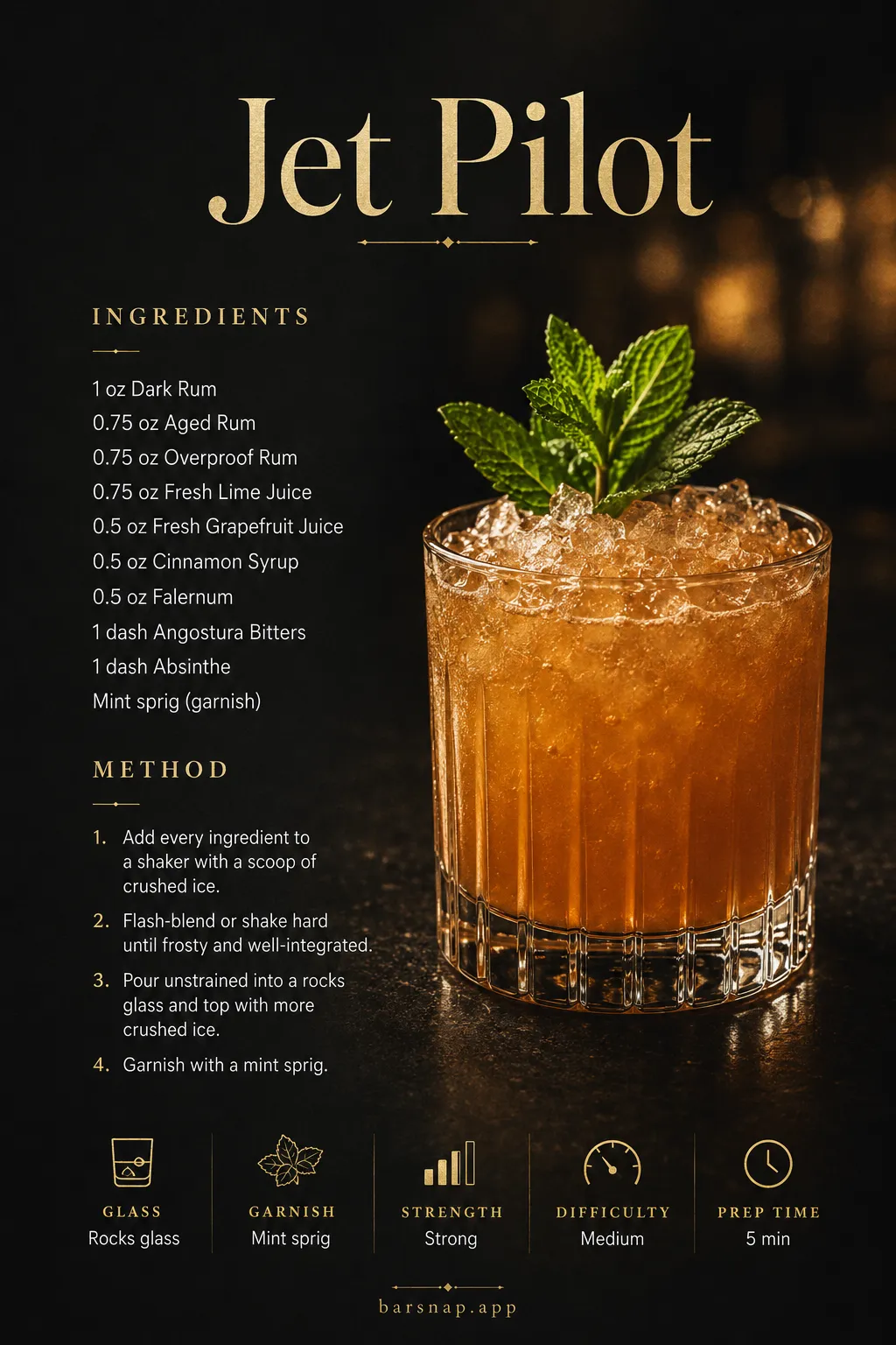 Jet Pilot recipe infographic
