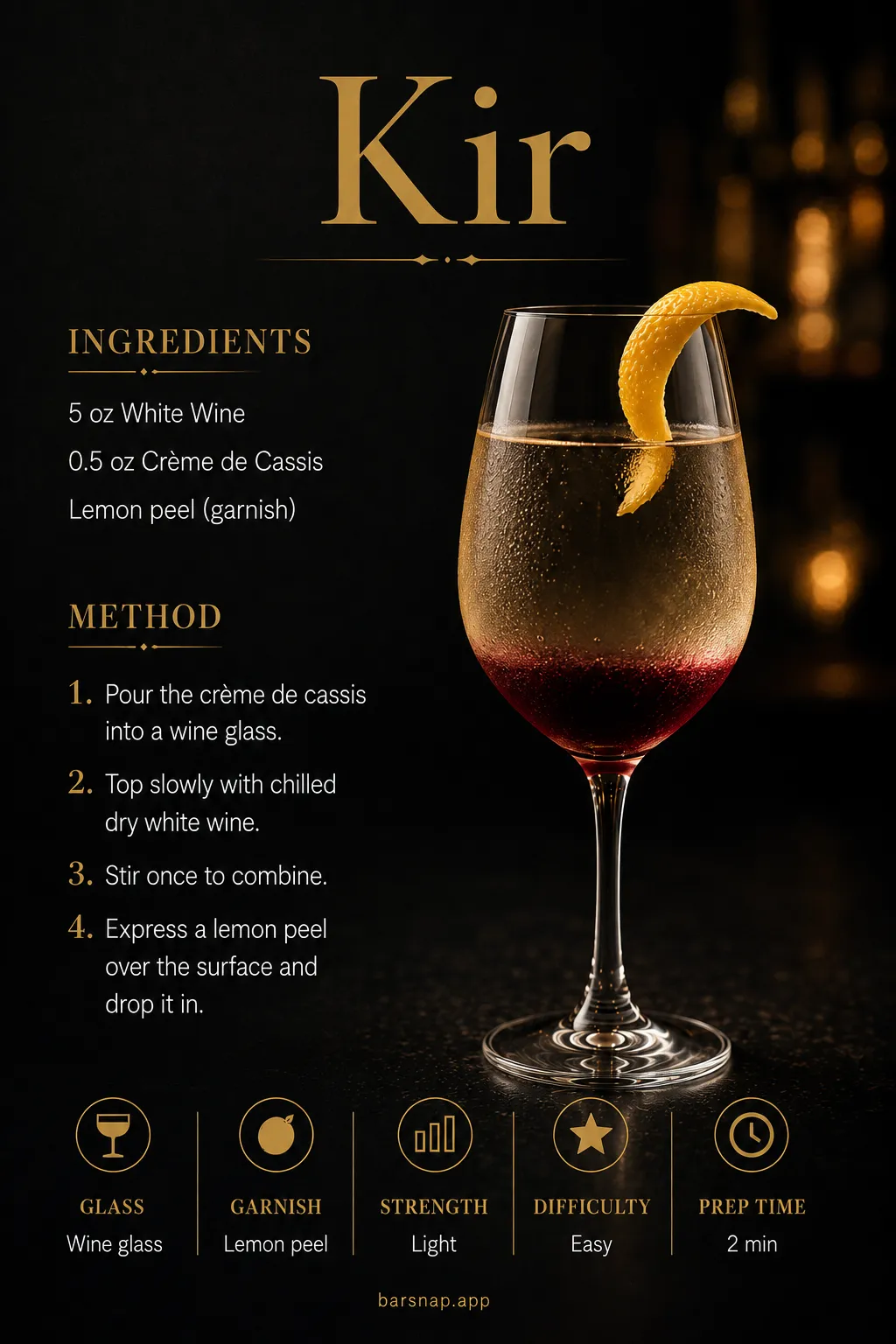 Kir recipe infographic