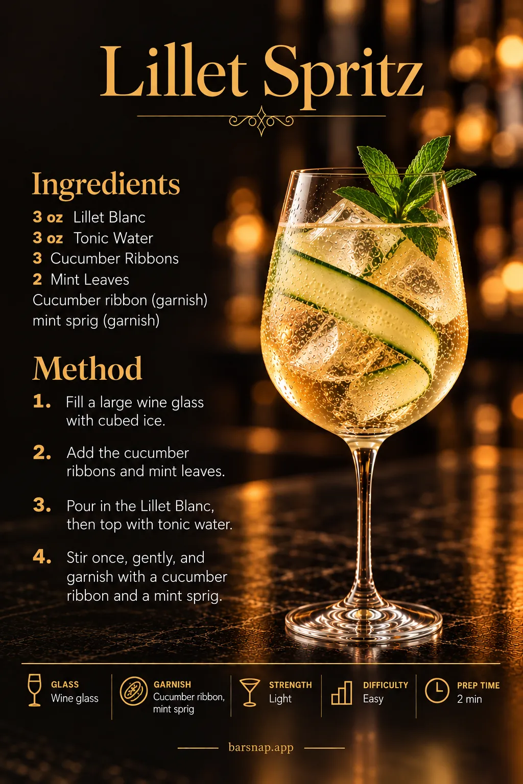 Lillet Spritz recipe infographic