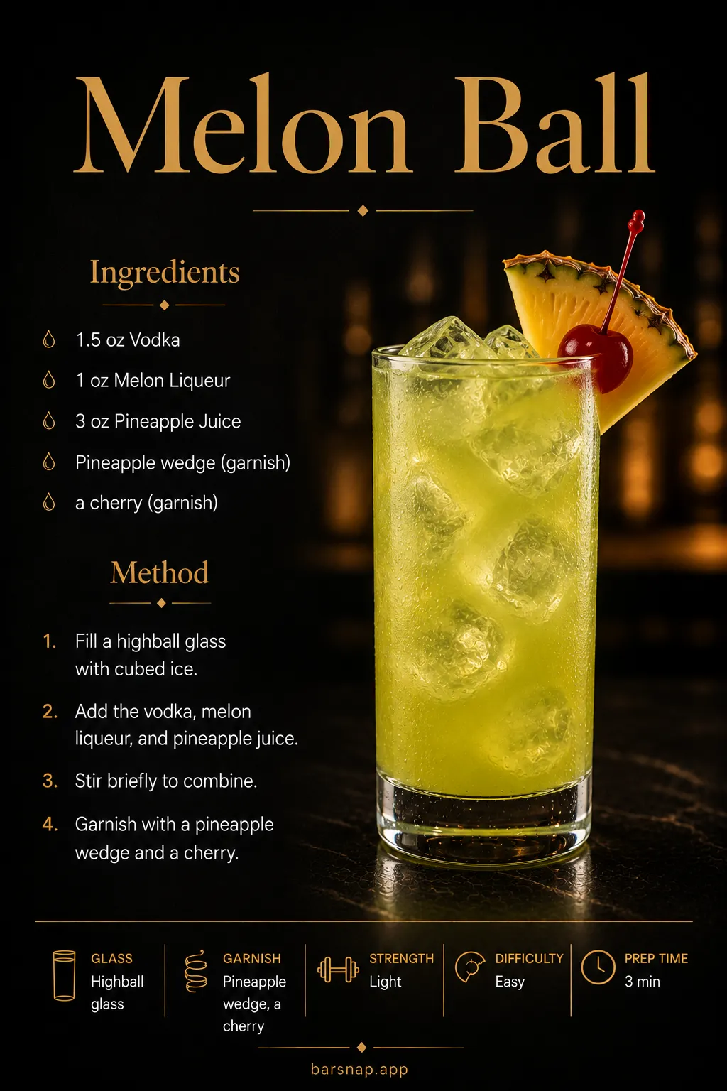 Melon Ball recipe infographic