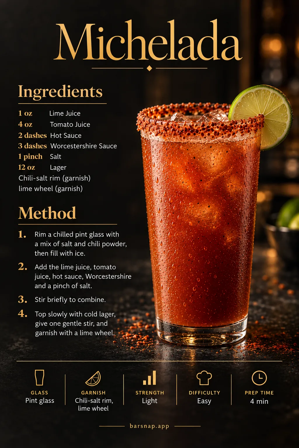 Michelada recipe infographic