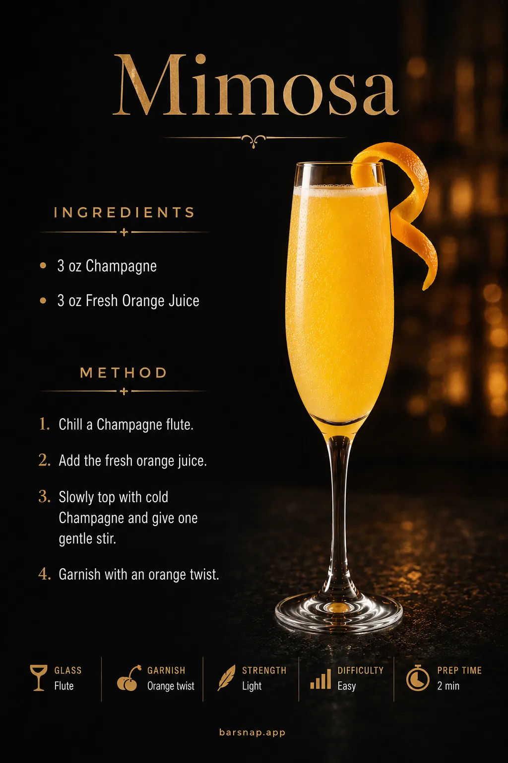 Mimosa recipe infographic