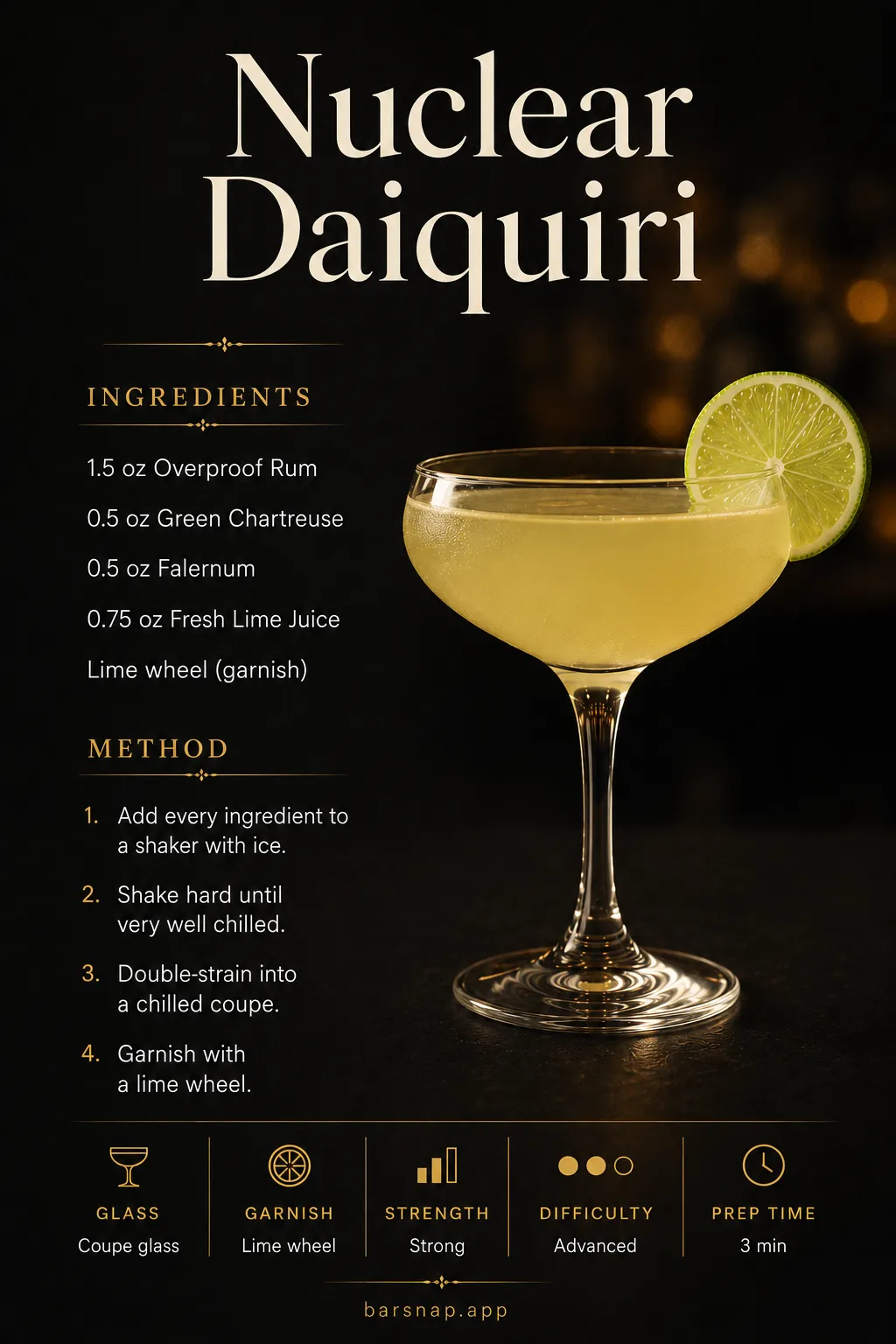 Nuclear Daiquiri recipe infographic