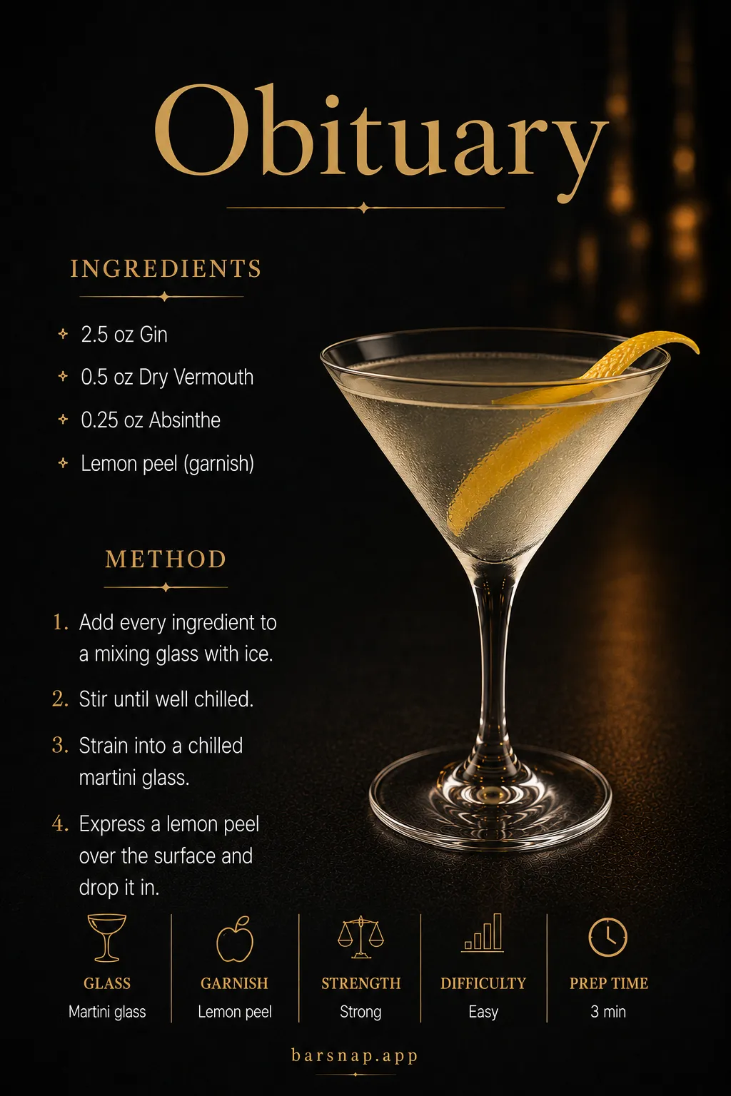 Obituary recipe infographic