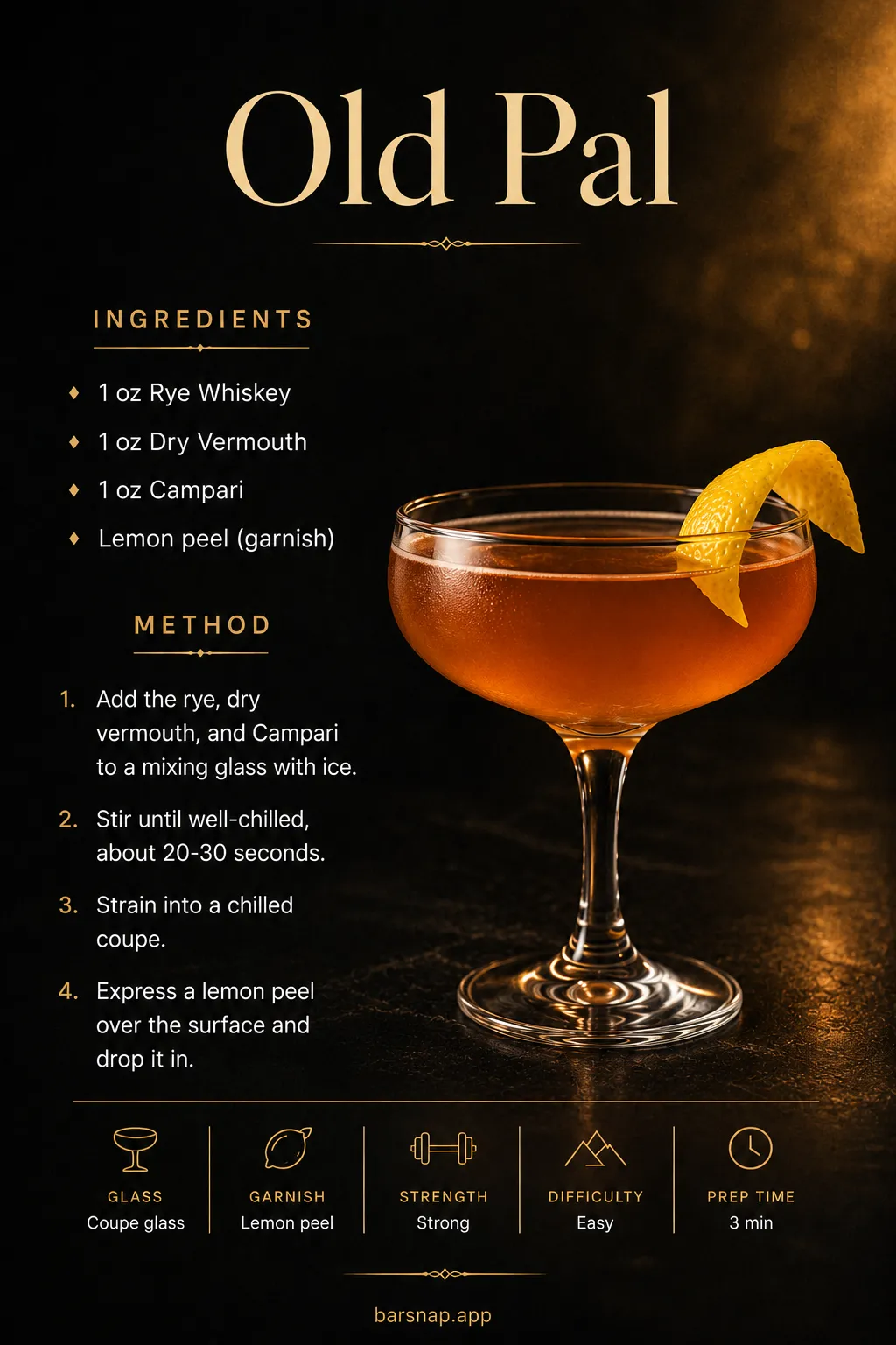 Old Pal recipe infographic
