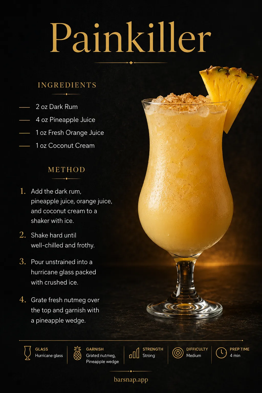 Painkiller recipe infographic
