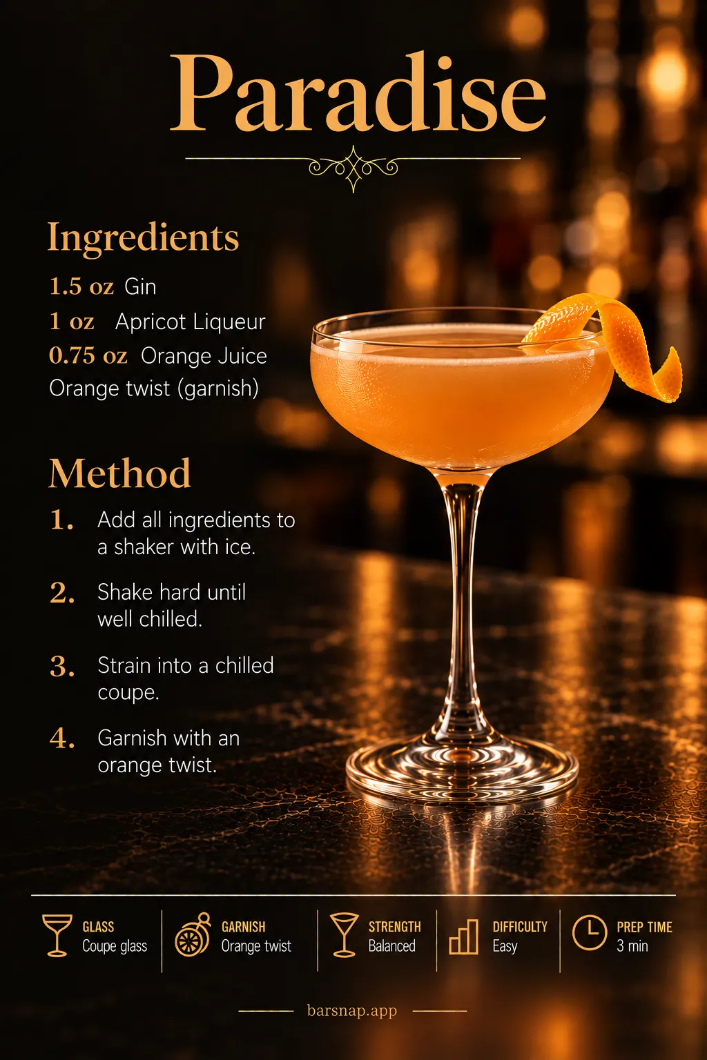 Paradise recipe infographic