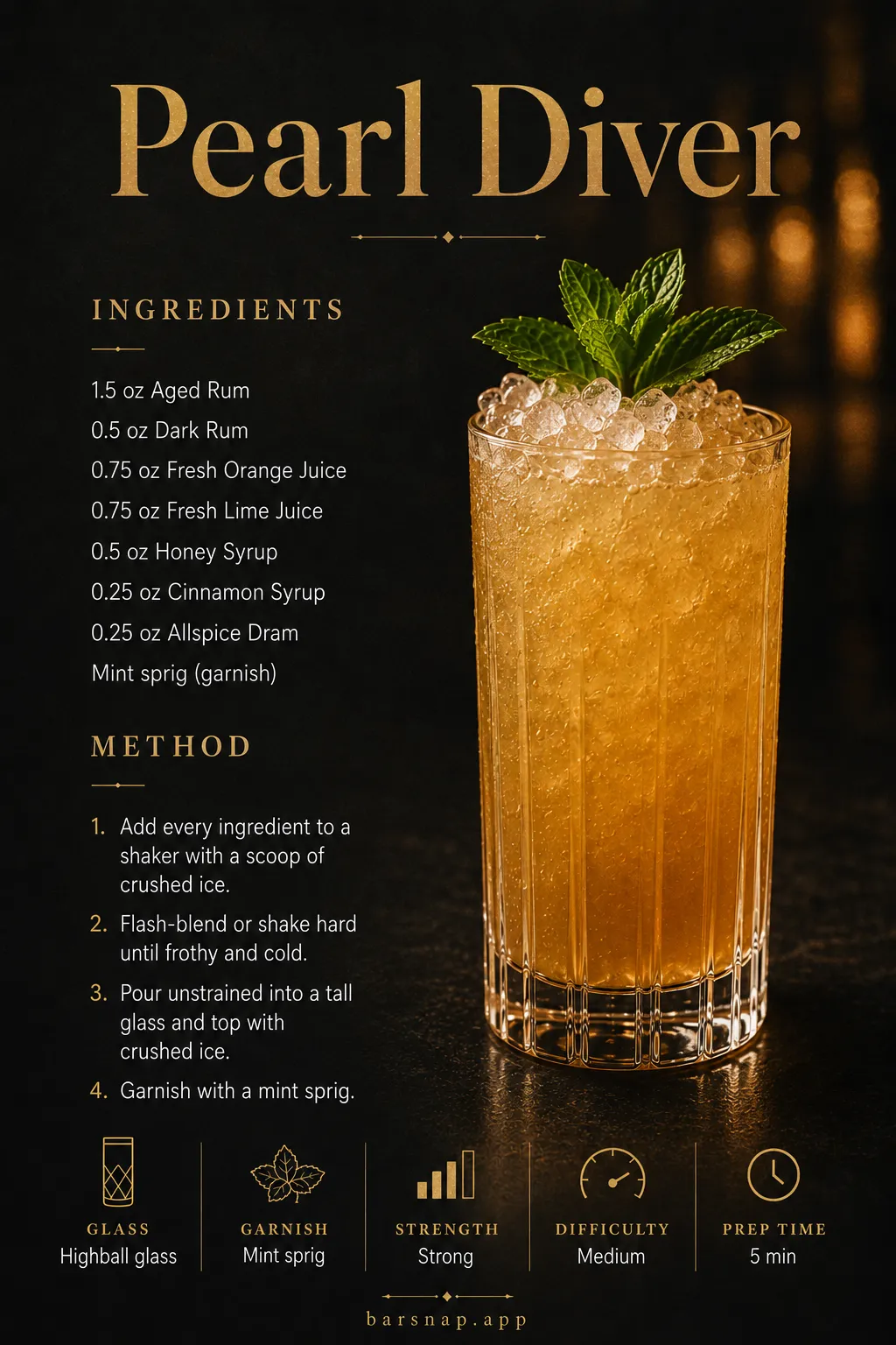 Pearl Diver recipe infographic