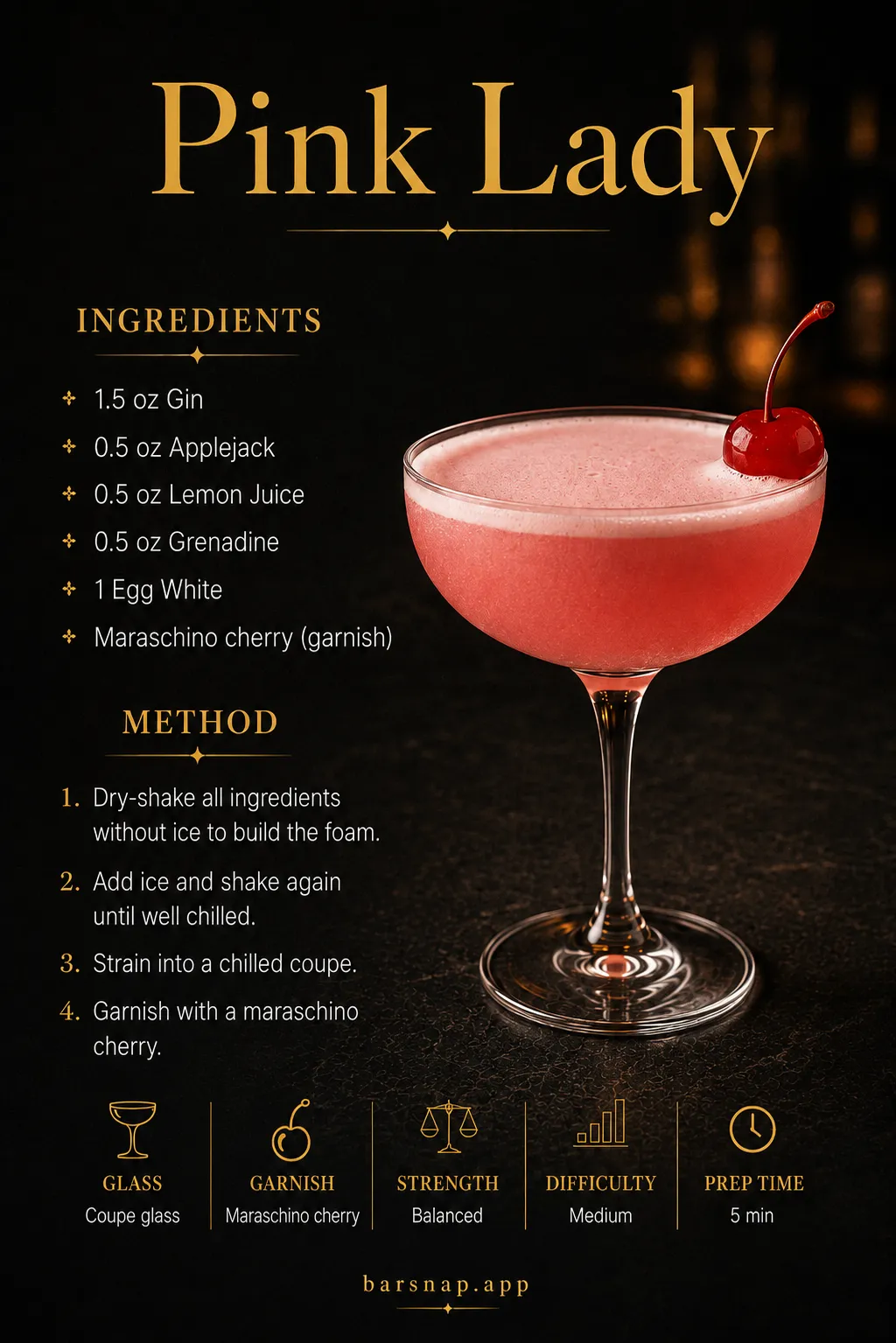 Pink Lady recipe infographic