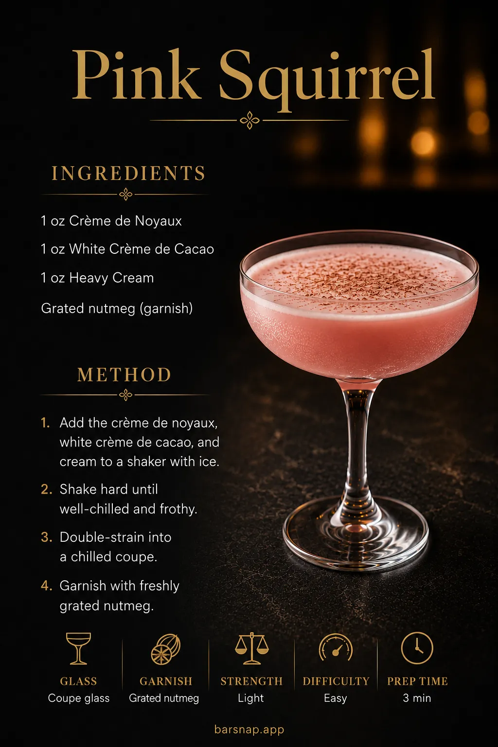 Pink Squirrel recipe infographic