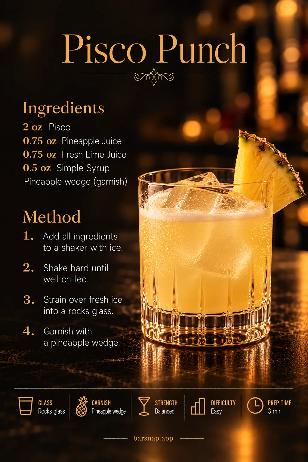 Pisco Punch recipe infographic