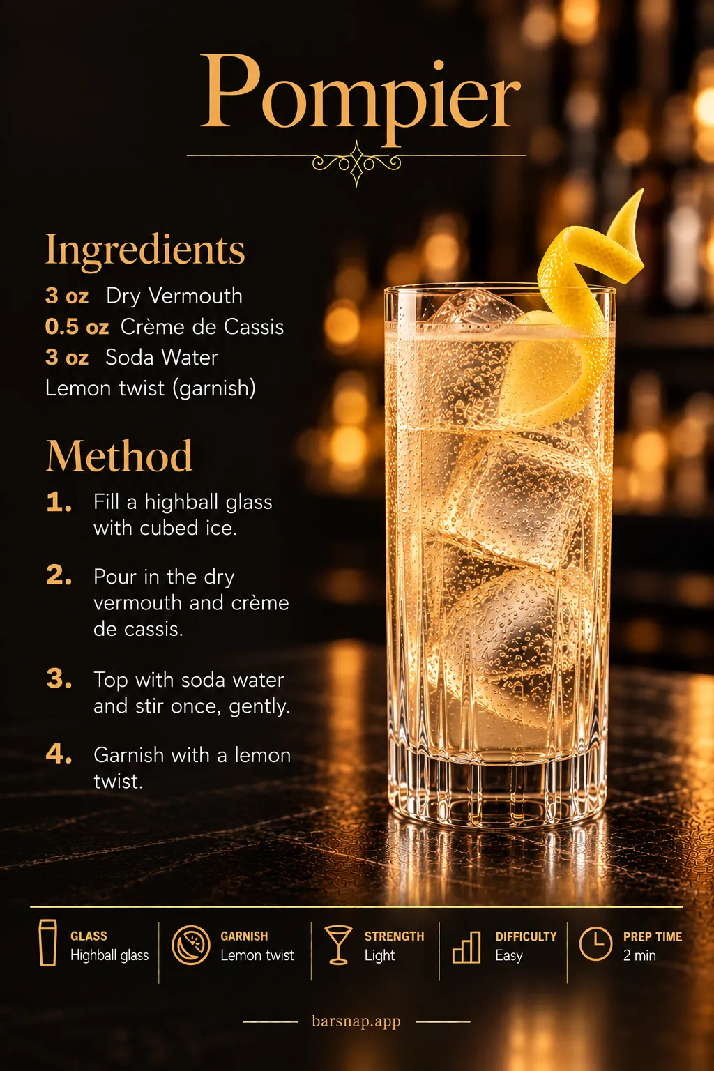 Pompier recipe infographic