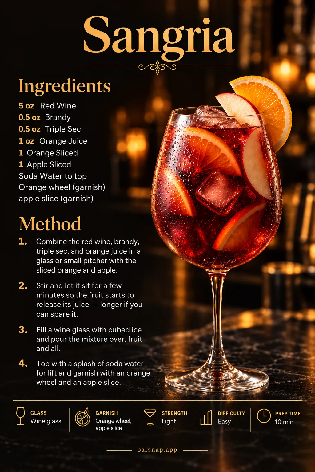 Sangria recipe infographic