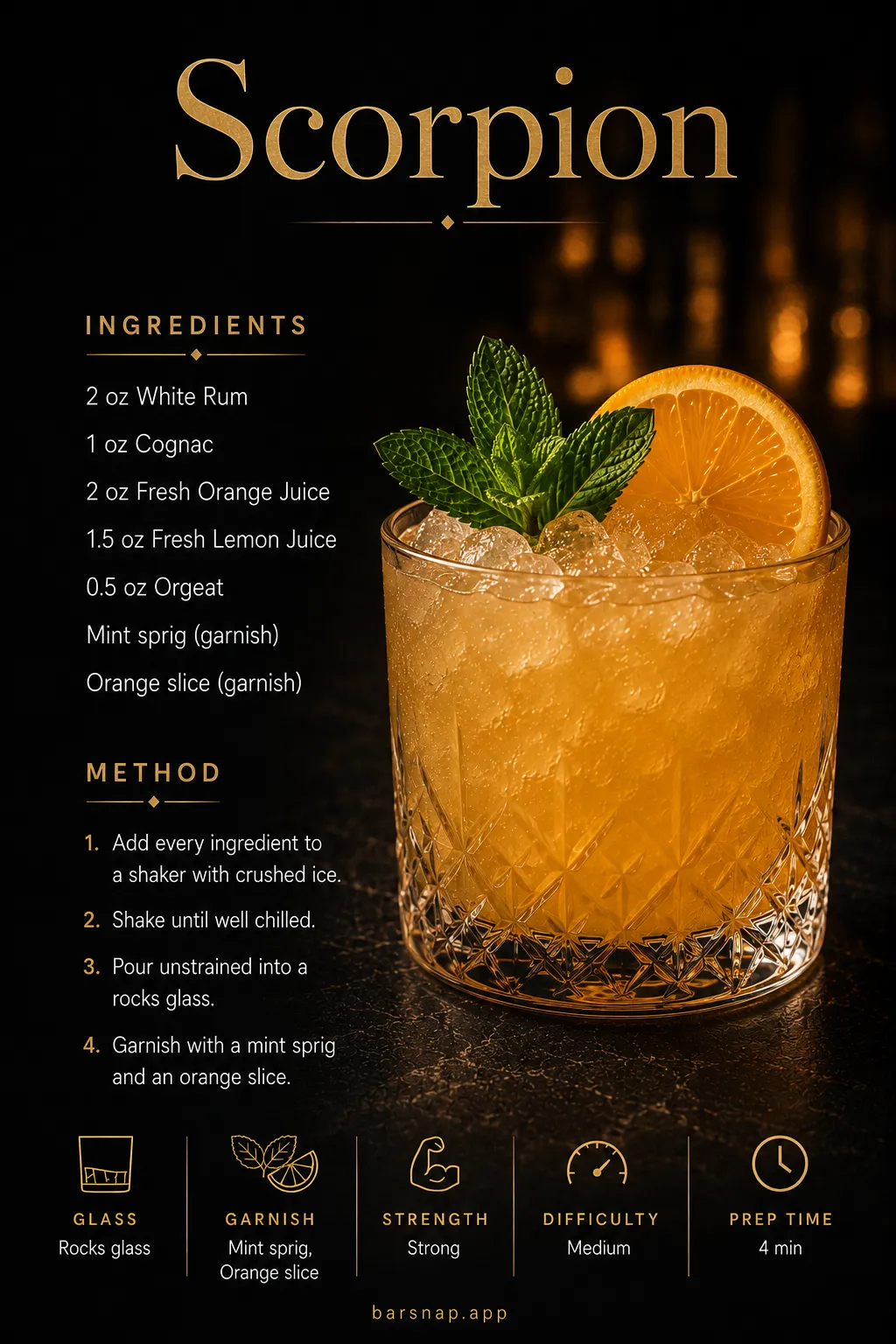 Scorpion recipe infographic