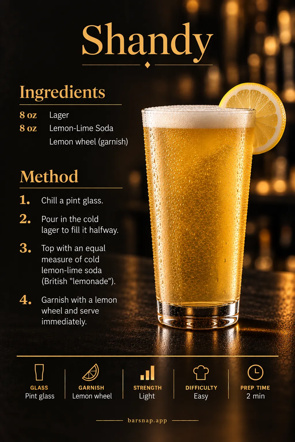 Shandy recipe infographic