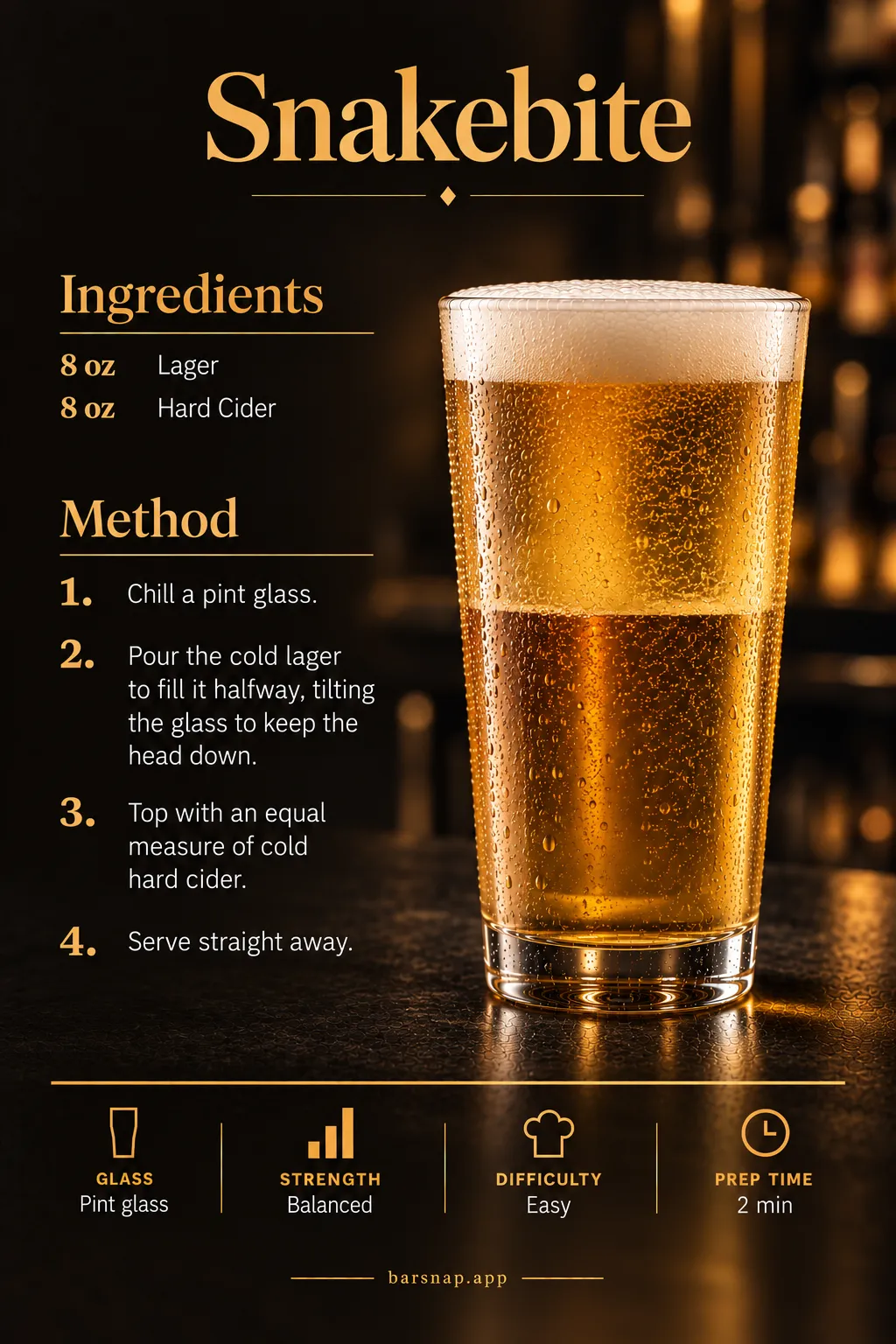 Snakebite recipe infographic