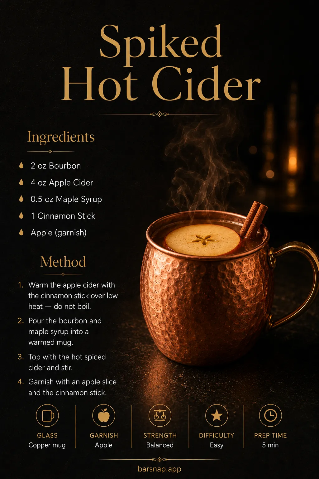 Spiked Hot Cider recipe infographic