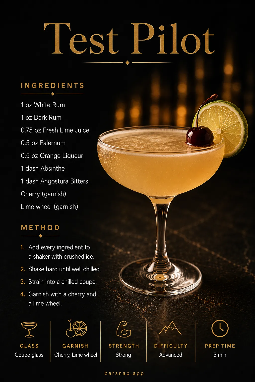Test Pilot recipe infographic