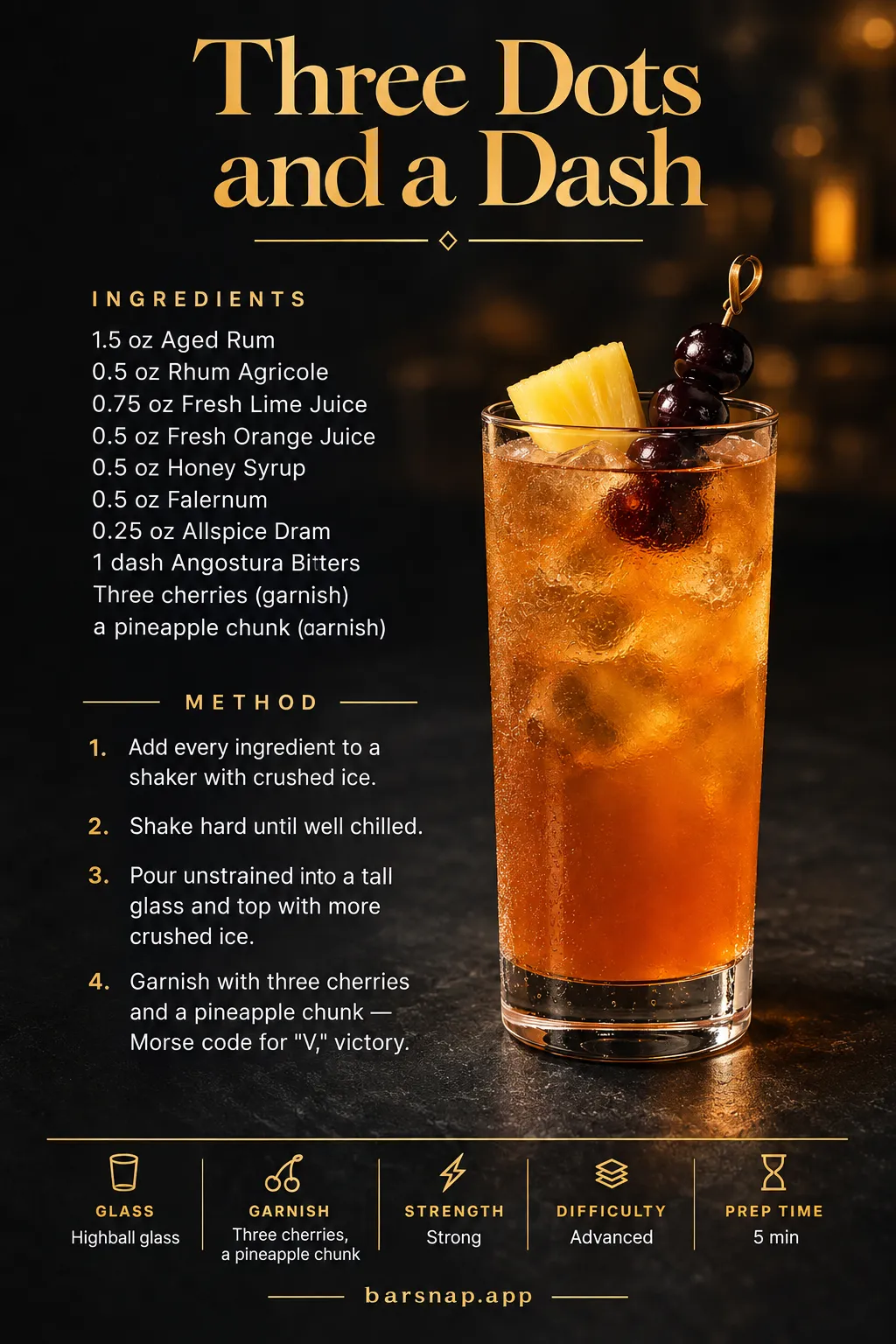 Three Dots and a Dash recipe infographic