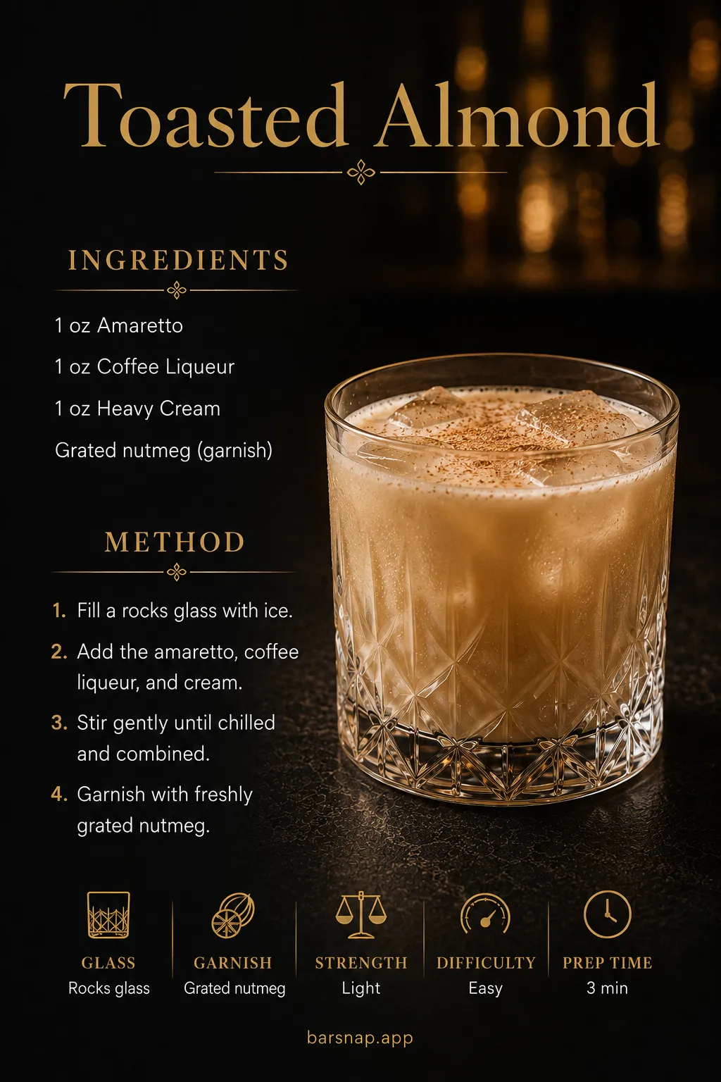 Toasted Almond recipe infographic