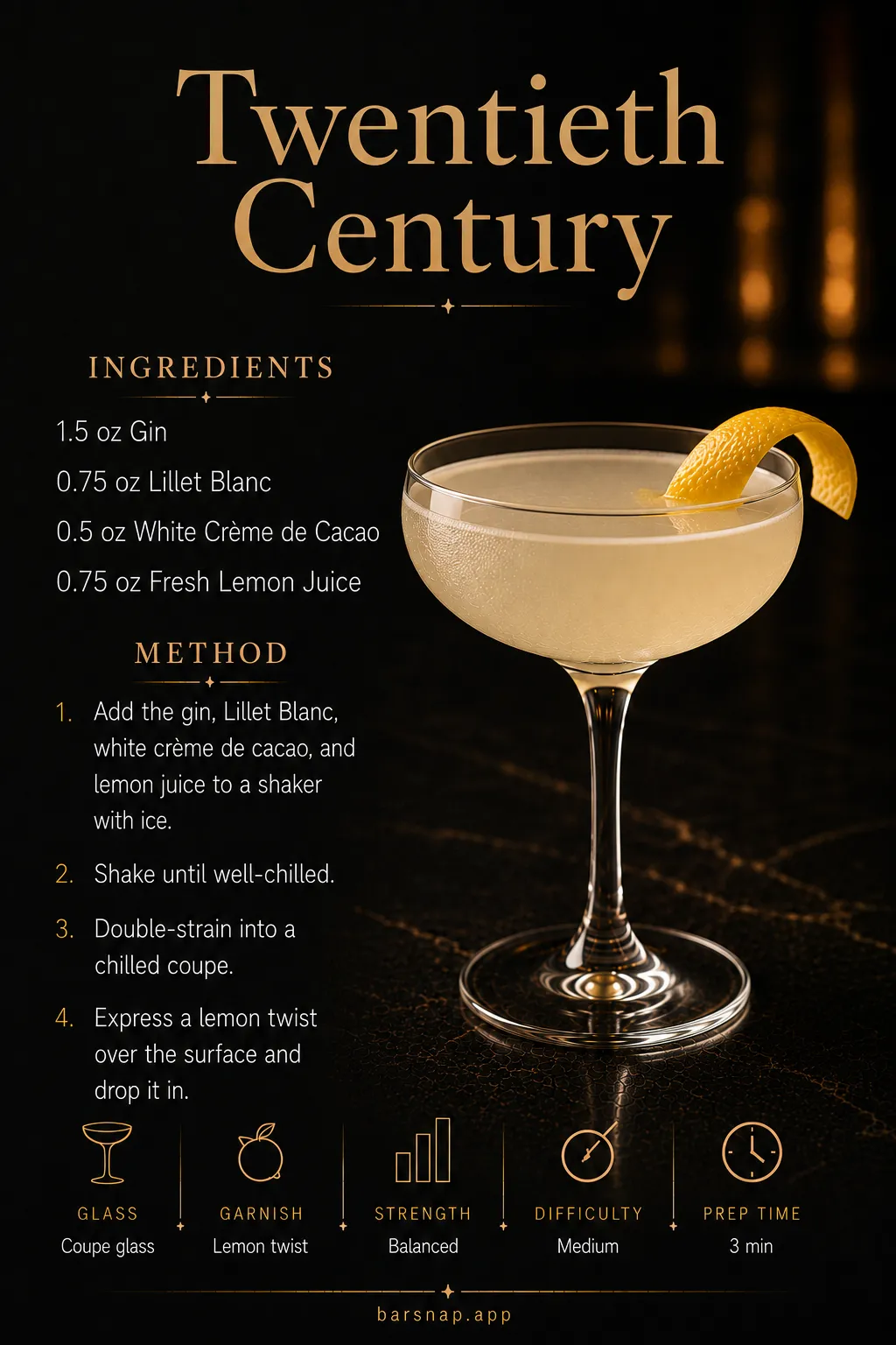Twentieth Century recipe infographic