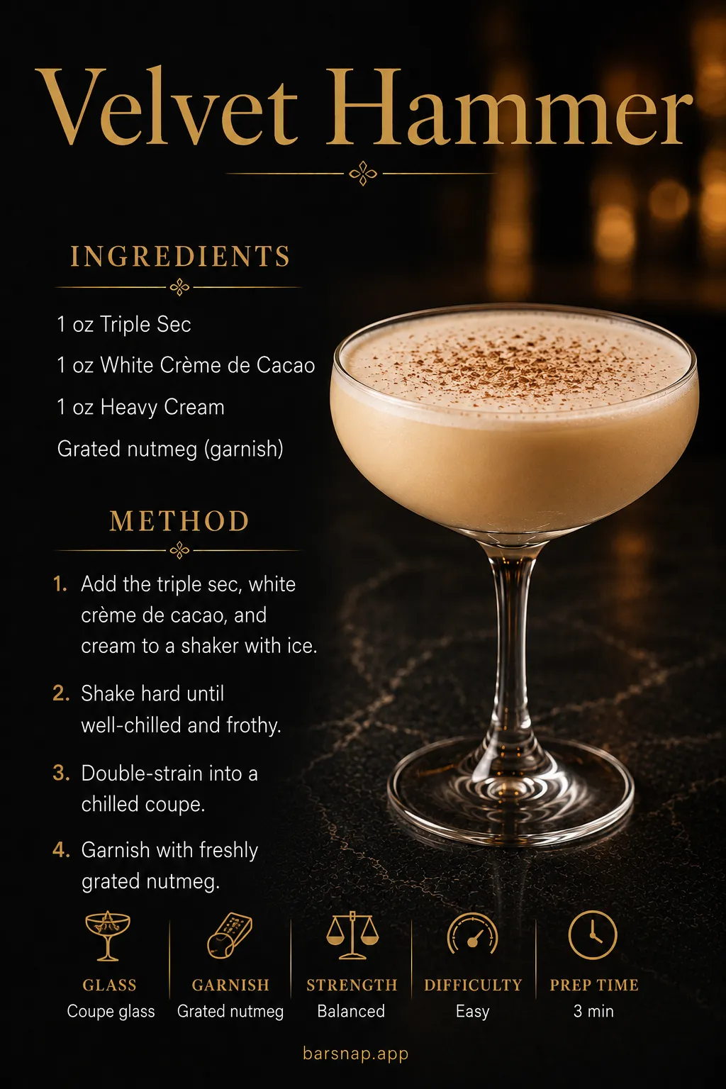 Velvet Hammer recipe infographic