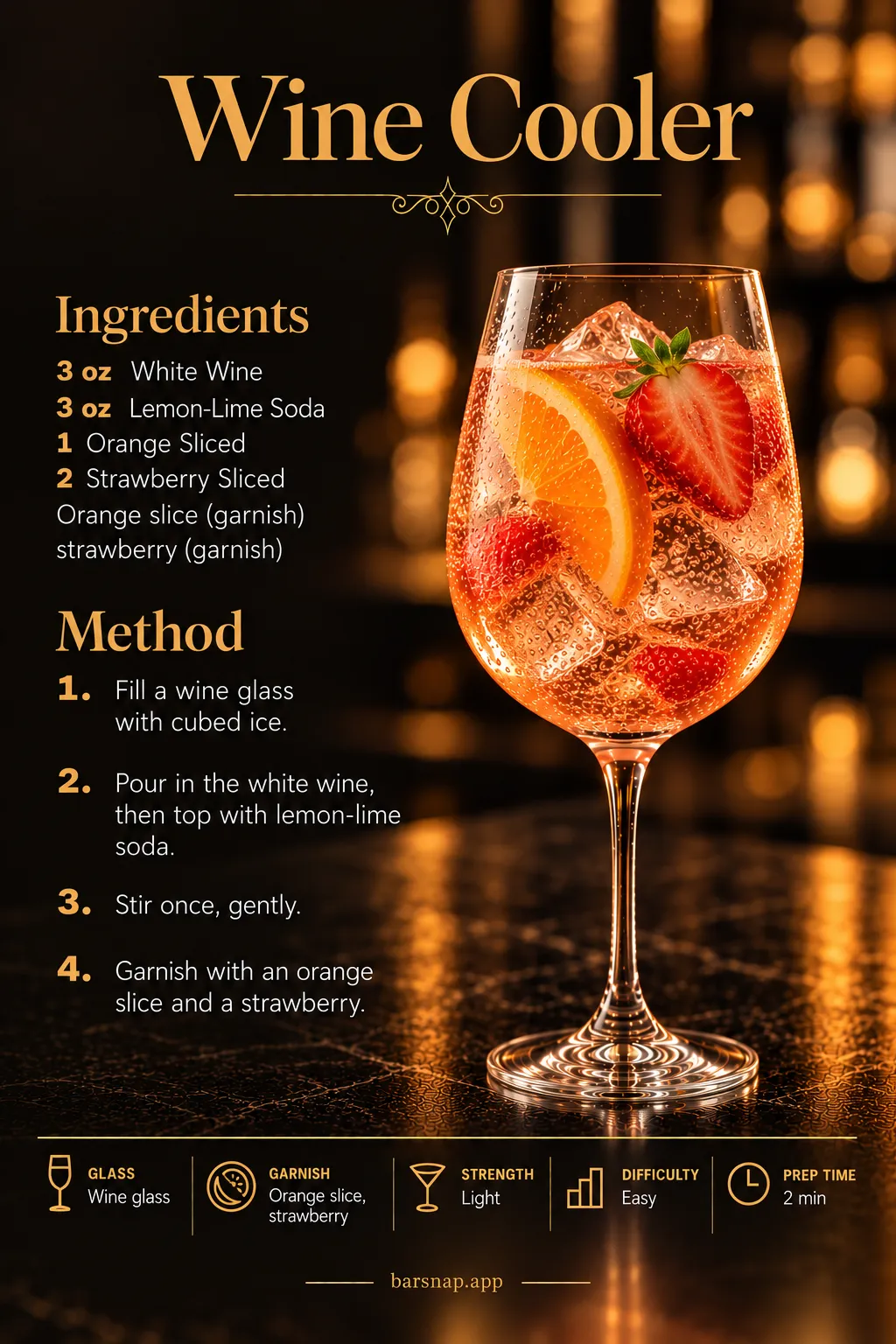Wine Cooler recipe infographic